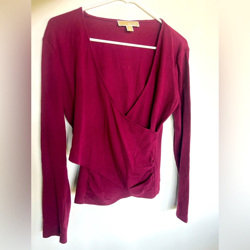 Michael Kors Wrap Top | Size Medium | plum
